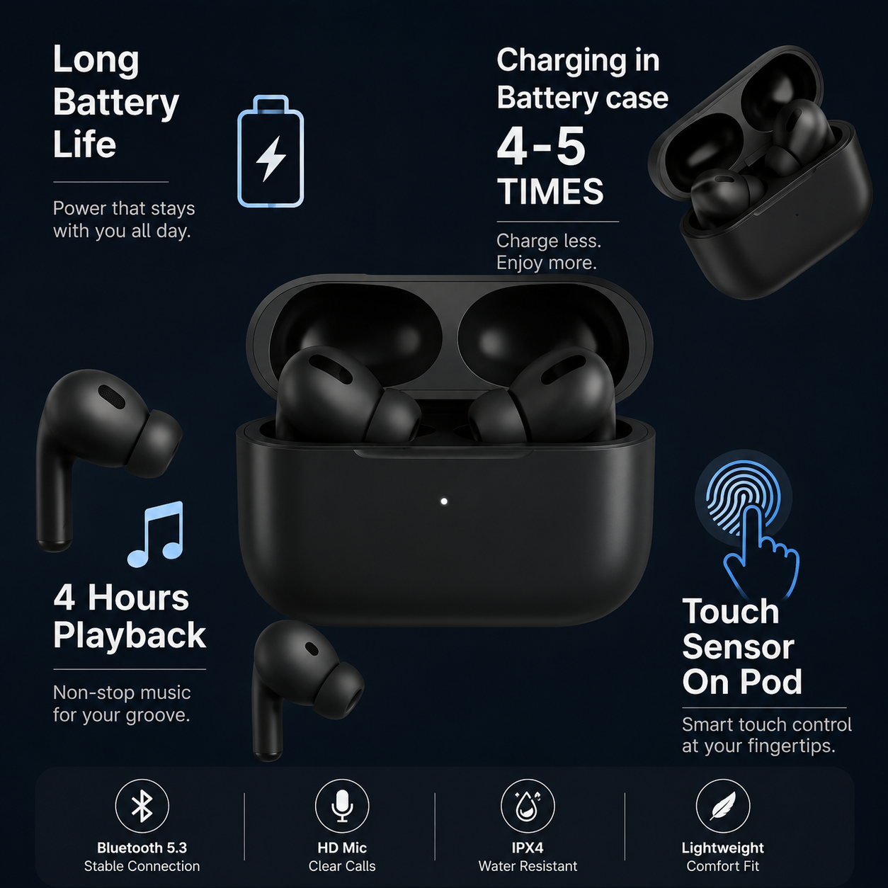 SHPNXT Premium Wireless Earbuds