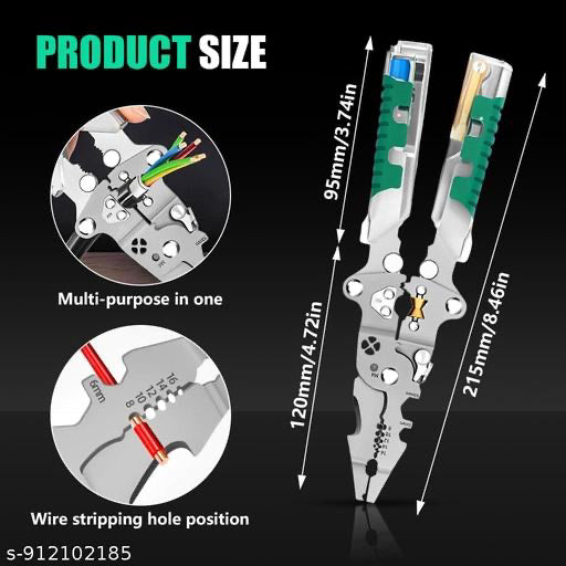 8-in-1 Multifunction Wire Stripper & Crimping Plier Tool
