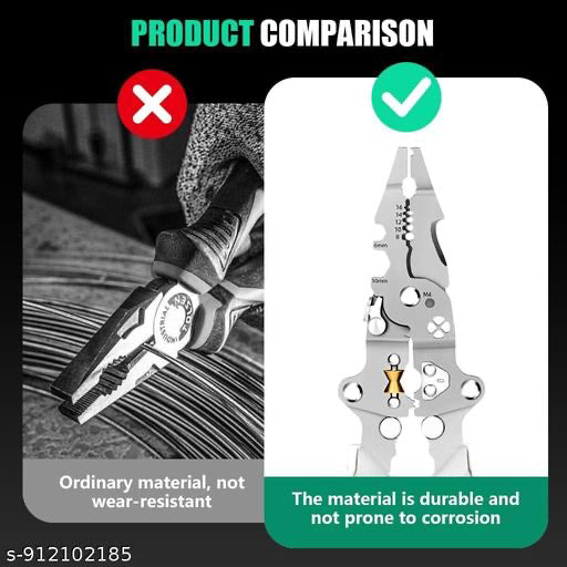 8-in-1 Multifunction Wire Stripper & Crimping Plier Tool